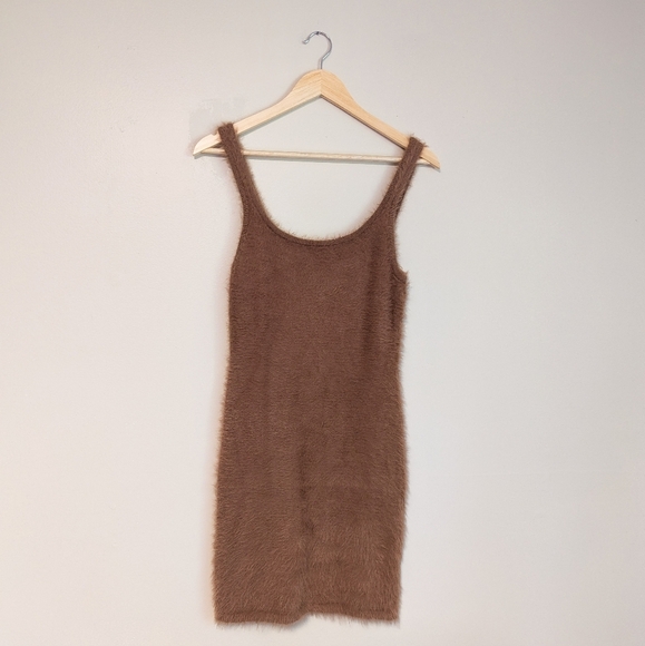 aerie Dresses & Skirts - Aerie Soft Fuzzy Brown Mini Dress